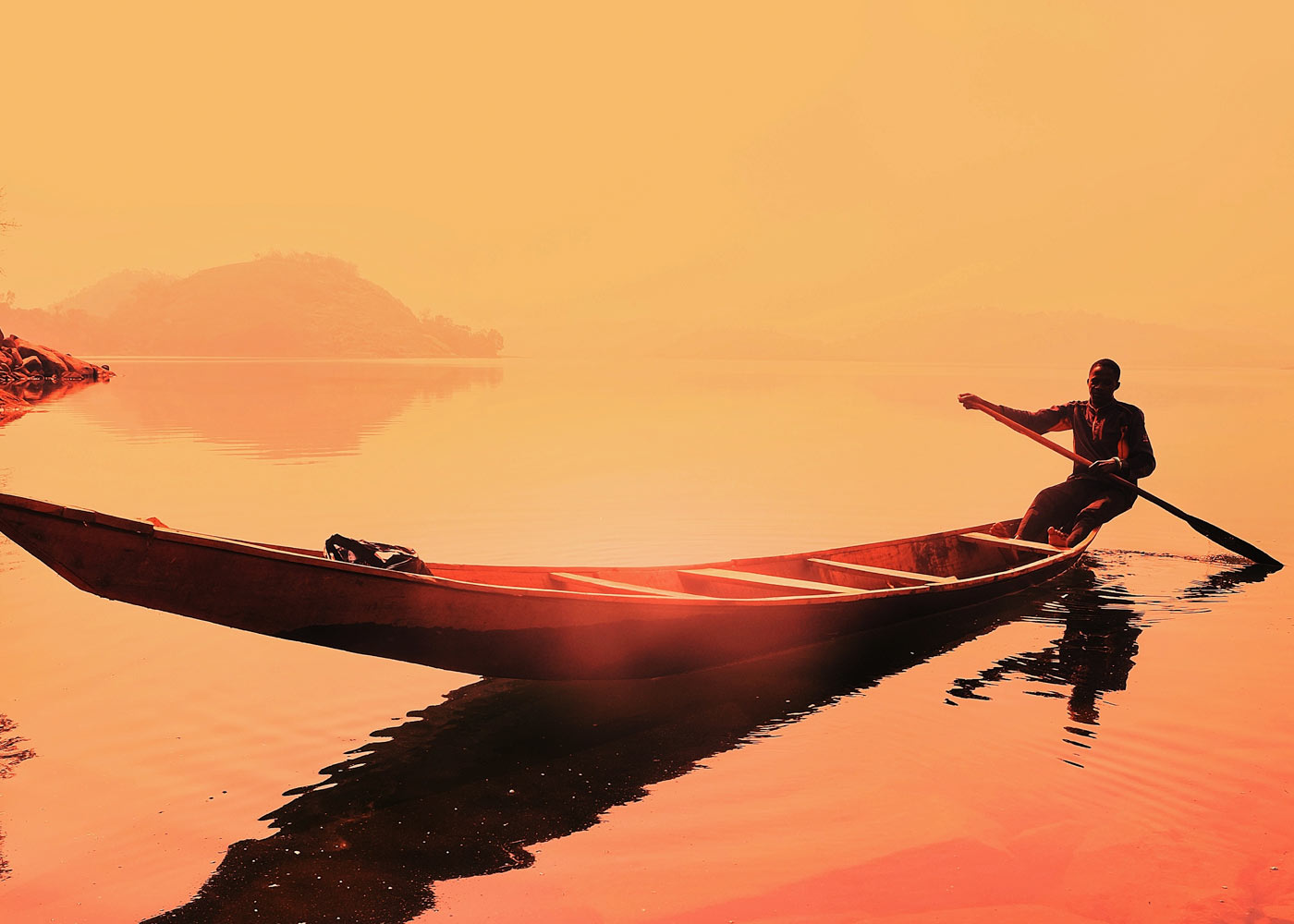 sunset canoe